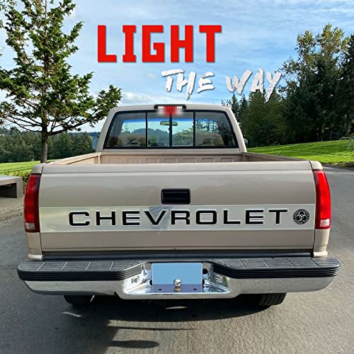 KOMAS 3rd Third Tail Rear Brake Light Replacement For 1988 1989 1990 1991 1992 1993 1994 1995 1996 1997 1998 1999 Chevy GMC C/K-Series GMT400, Waterproof Dual Row Tail Rear Cargo Light (Black Smoke Lens) - Image 3