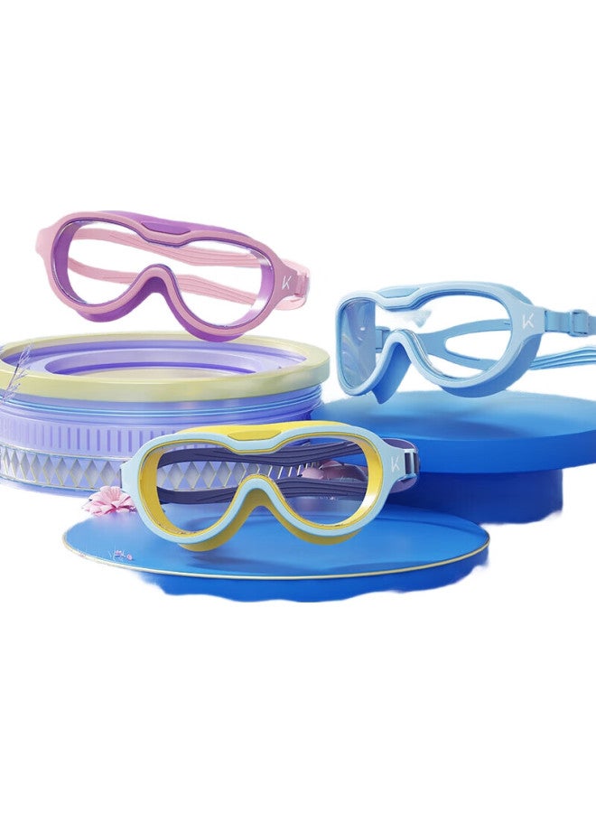 Keep Children'S Swimming Goggles, Waterproof, Anti-Fog, High-Definition, For Girls And Boys, Large Frame, Professional Diving Equipment, Dawn Pink - Image 1