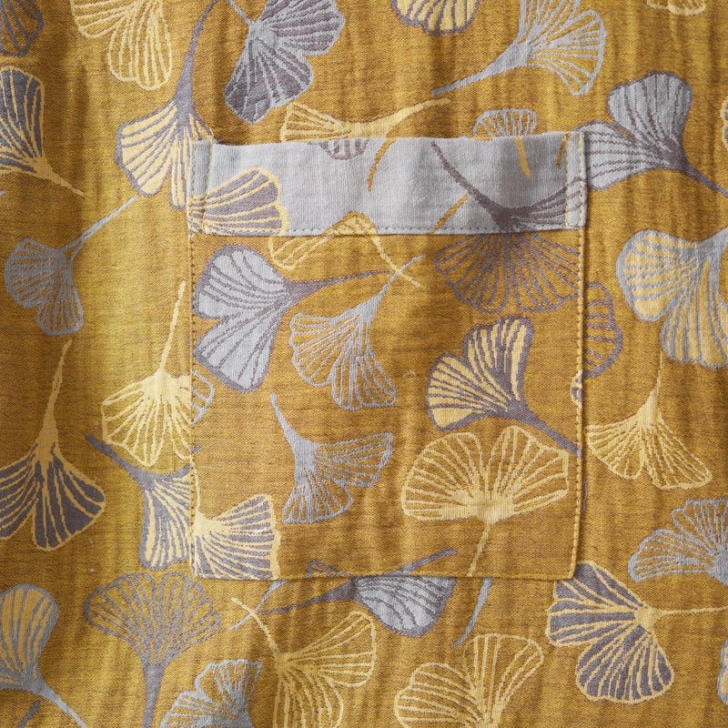 Kimono Robe Purefair 100% Cotton Gauze Ginkgo Leaf Print - Image 5