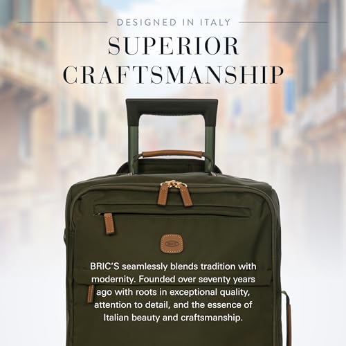 Bric's X Travel - Carry-On Luggage Bag with Spinner Wheels - 21 Inch - Luxury Luggage Bag - Olive - Image 4