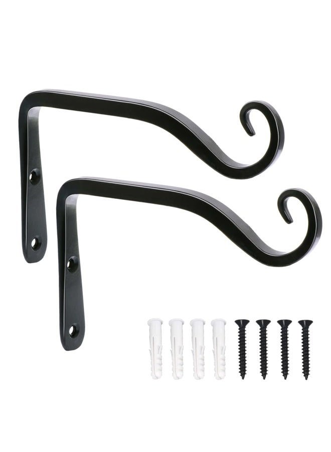 LOOGI Plant Hooks Iron Wall Hanger Decorative Bracket Holder 6 Inch for Hanging Planter Lantern Bird Feeder Sconce - 2 Pack - Image 1