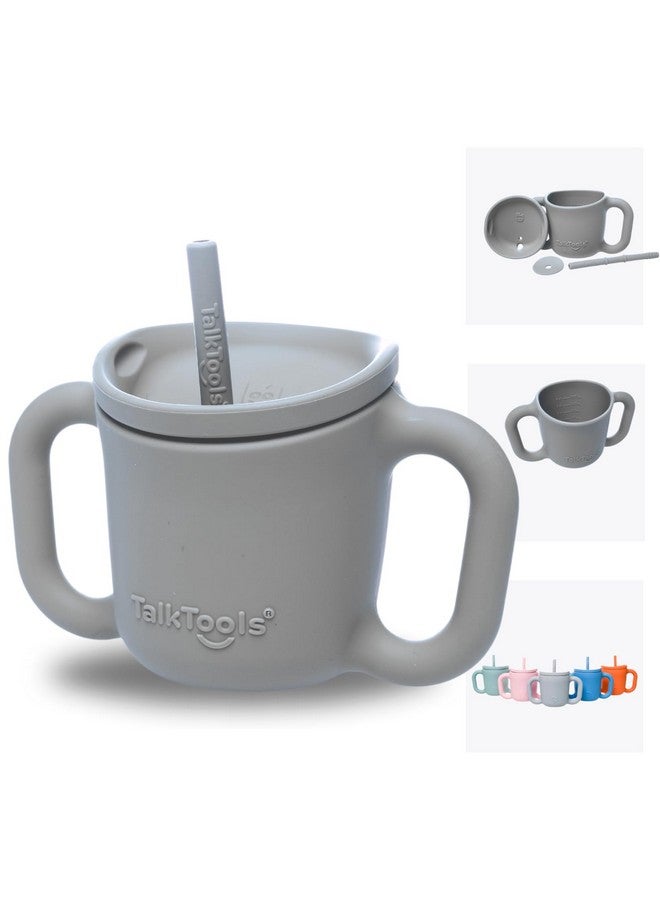 TalkTools ITSY Silicone Training Cup - Mini Straw Cup for Baby - Anti Leak, Spill Proof and BPA Free Cup with Straw Insertion for Kids (Cloud) - Image 1