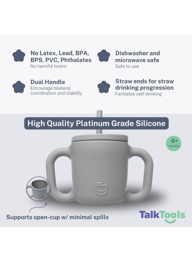 TalkTools ITSY Silicone Training Cup - Mini Straw Cup for Baby - Anti Leak, Spill Proof and BPA Free Cup with Straw Insertion for Kids (Cloud) - Image 2