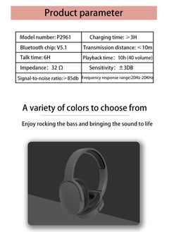 General Bluetooth Headphones Over Ear,Wireless Headphones 12H Playtime and Noise Cancelling, HiFi Stereo Foldable Lightweight Headset, Deep Bass with Soft Protein Earpads for Home Office Cellphone  - Image 5