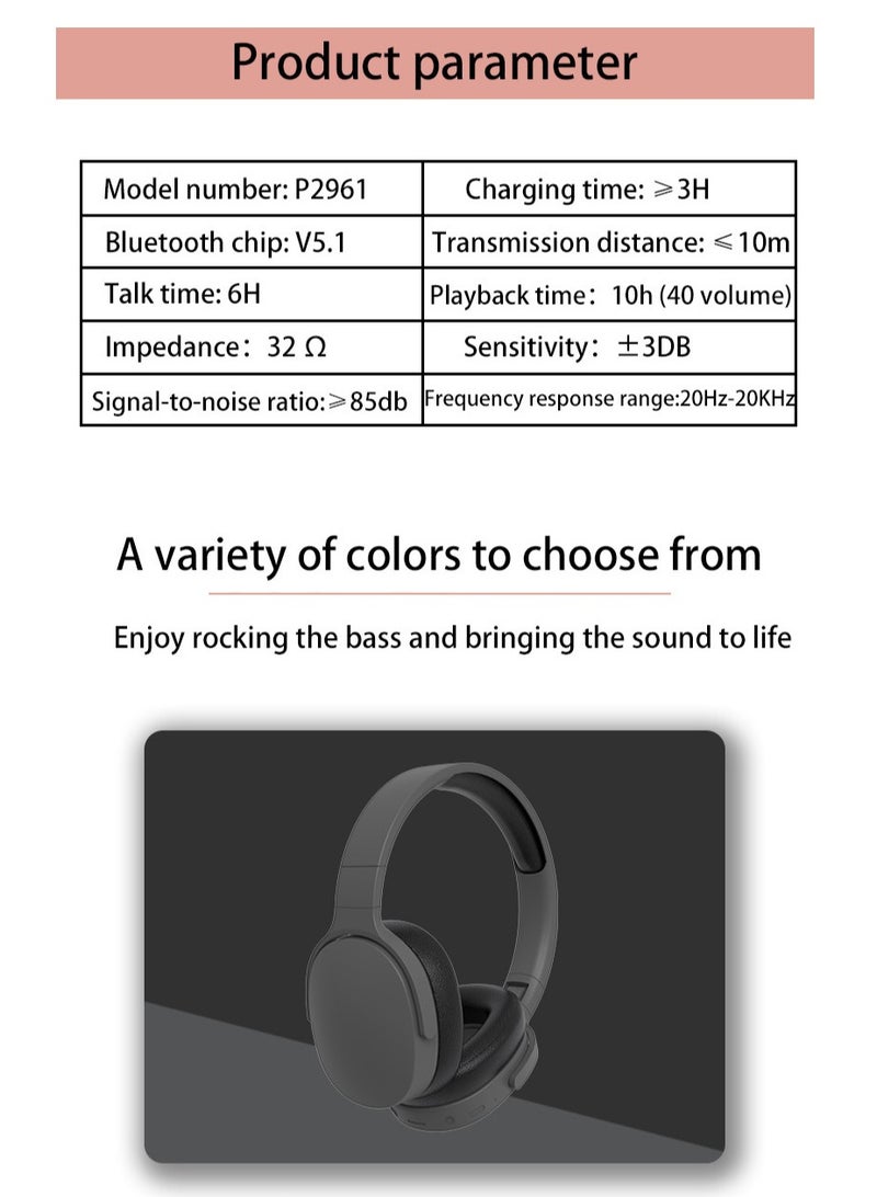 General Bluetooth Headphones Over Ear,Wireless Headphones 12H Playtime and Noise Cancelling, HiFi Stereo Foldable Lightweight Headset, Deep Bass with Soft Protein Earpads for Home Office Cellphone  - Image 5
