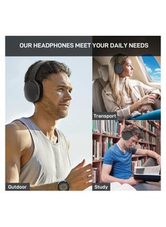 General Bluetooth Headphones Over Ear,Wireless Headphones 12H Playtime and Noise Cancelling, HiFi Stereo Foldable Lightweight Headset, Deep Bass with Soft Protein Earpads for Home Office Cellphone  - Image 4