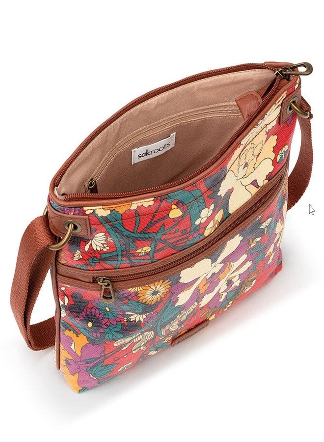 Sakroots Artist Circle Flat Crossbody, Crimson Flower Power - Image 4