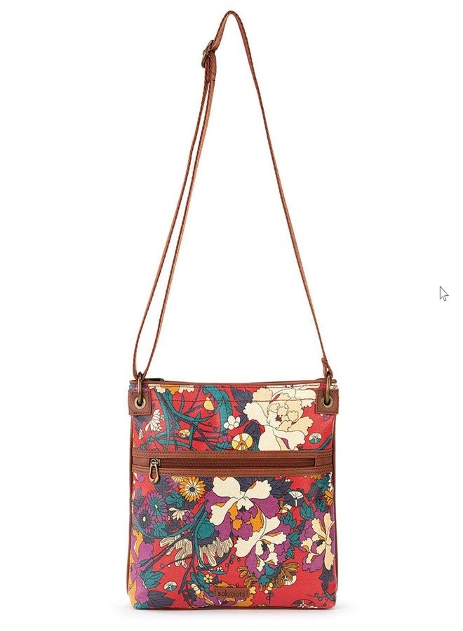 Sakroots Artist Circle Flat Crossbody, Crimson Flower Power - Image 3