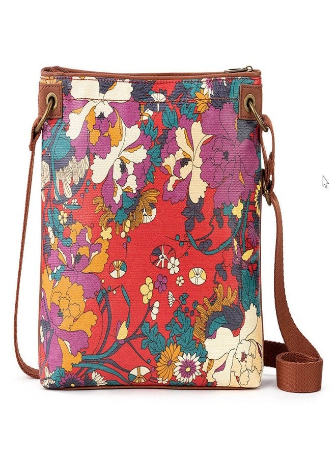 Sakroots Artist Circle Flat Crossbody, Crimson Flower Power - Image 2