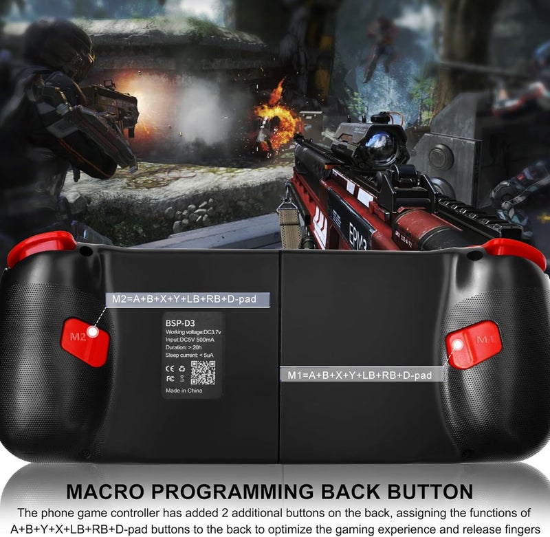 arVin Wireless Gaming Controller for iPhone/iPad/iOS/Android/Samsung/PC Gamepad Joystick with Back Button, Analog Triggers, Stretchable, Bluetooth 5.0 Low Latency, Direct Play for CODM,Diablo Immortal - Image 5