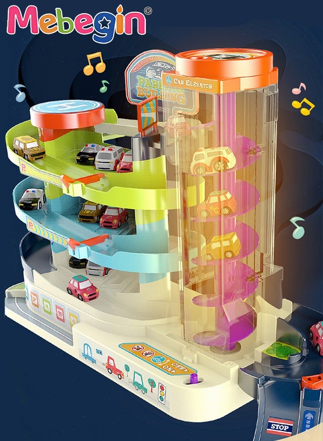 MEBEGIN Toy Car Garage for Boys Kids Ages 3+Toddlers Building Track Car Playset Parking Lot Toys Birthday Gifts Party Games - Image 3