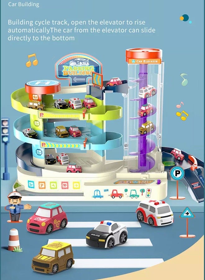 MEBEGIN Toy Car Garage for Boys Kids Ages 3+Toddlers Building Track Car Playset Parking Lot Toys Birthday Gifts Party Games - Image 4