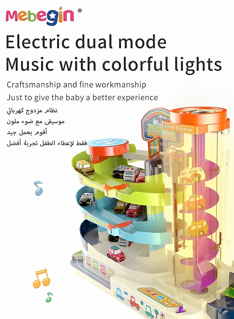 MEBEGIN Toy Car Garage for Boys Kids Ages 3+Toddlers Building Track Car Playset Parking Lot Toys Birthday Gifts Party Games - Image 5