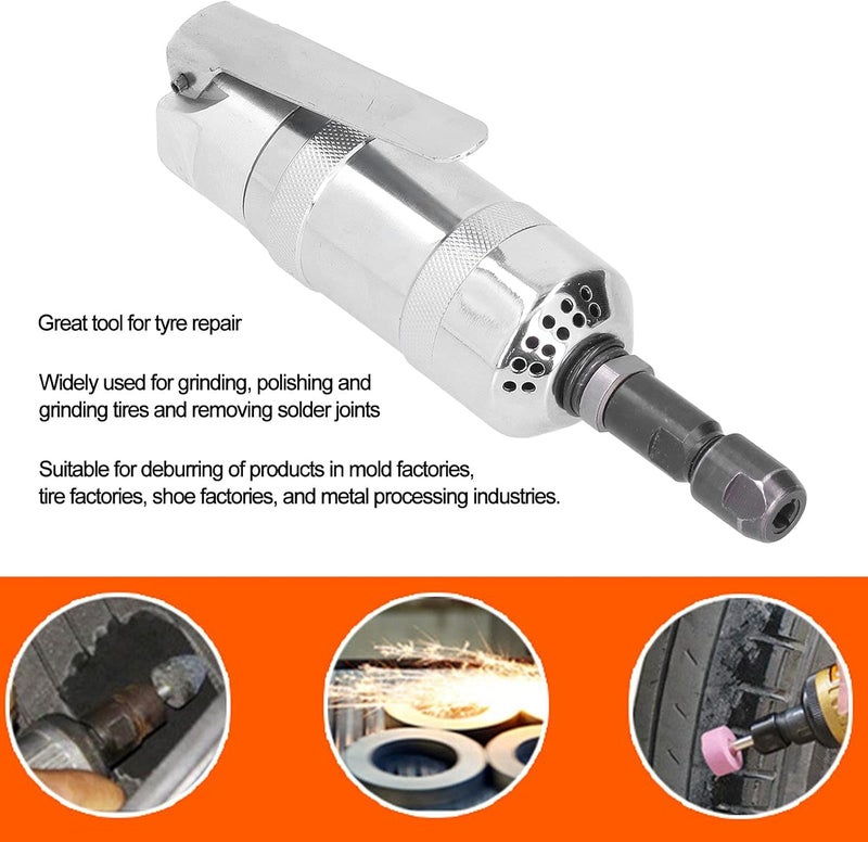Die Grinder Alloy Steel High Hardness Pneumatic Air Die Grinder for Grinding Cutting Polishing, 18000rpm Low Noise Stable Tool with 6mm Chuck for Mold Tire Metal Work (Japanese Style) - Image 3