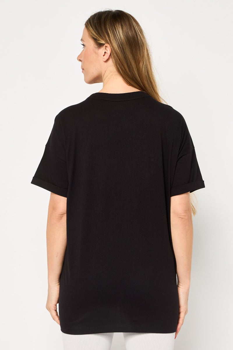 DKNY Sport Women Sportswear Fit Short Sleeves Outdoor T-Shirt, Black - Image 4