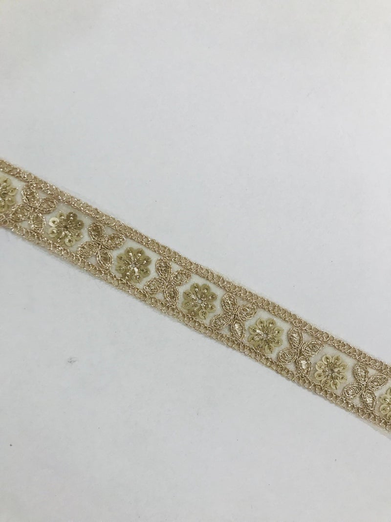 PREMDAS LACES LACE Border with Sequins and Zari Dori Embroidery Work for Saree, Kurti, Dress, Bandhani, Lehenga, Decorative Ribbon (PAL MAT) - Image 2