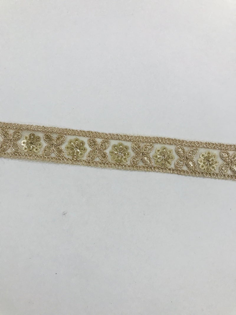 PREMDAS LACES LACE Border with Sequins and Zari Dori Embroidery Work for Saree, Kurti, Dress, Bandhani, Lehenga, Decorative Ribbon (PAL MAT) - Image 3