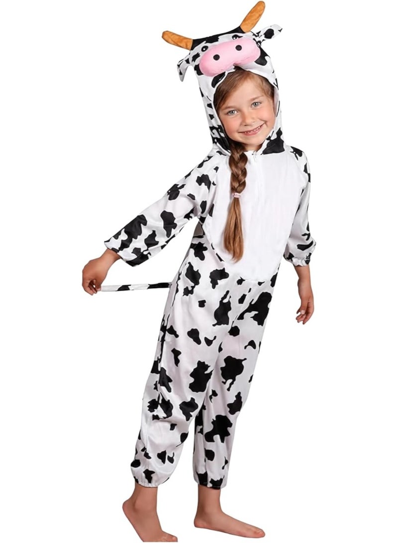 Brain Giggles Cow Animal Plush Costume Design Carnival Party Jumpsuit for Kids Boys and Girls Large - Image 4
