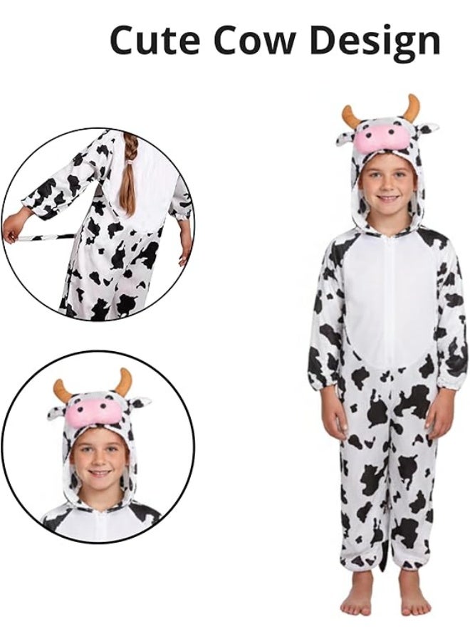 Brain Giggles Cow Animal Plush Costume Design Carnival Party Jumpsuit for Kids Boys and Girls Large - Image 5