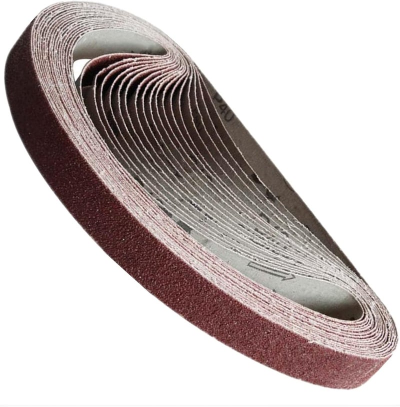 POTUINOM 15 Pack 1x30 Inch Sanding Belts - Aluminum Oxide Sandpaper Include 3 Each of 80 120 150 240 400 Grit Sander Belt for Sanding Metal/Wood/Knife Sharpening - Image 1