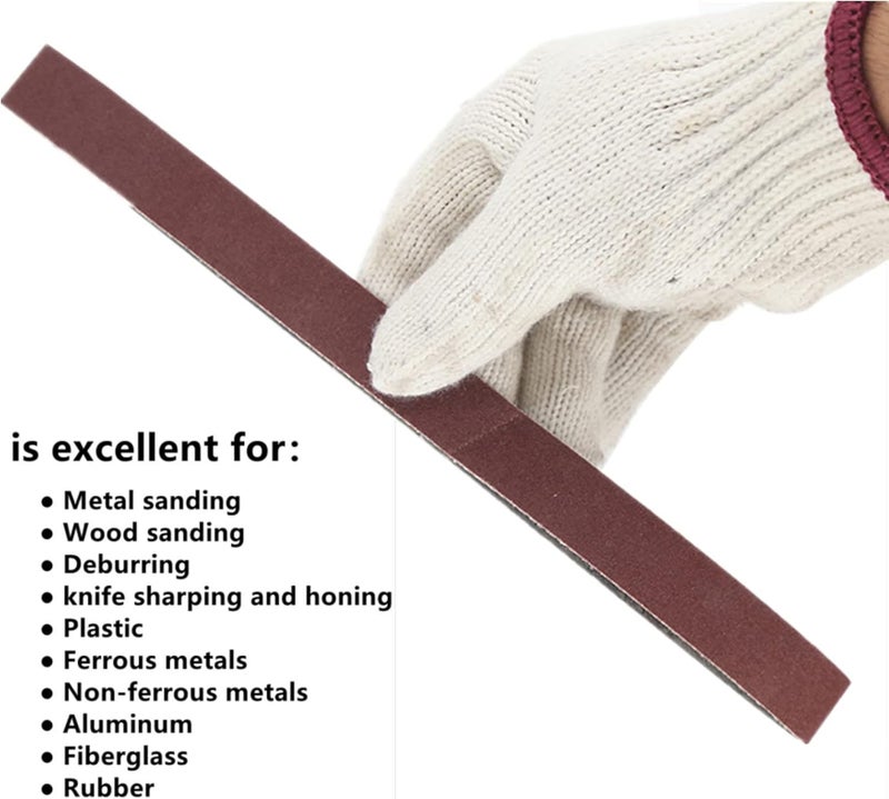 POTUINOM 15 Pack 1x30 Inch Sanding Belts - Aluminum Oxide Sandpaper Include 3 Each of 80 120 150 240 400 Grit Sander Belt for Sanding Metal/Wood/Knife Sharpening - Image 4