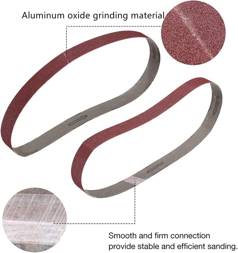 POTUINOM 15 Pack 1x30 Inch Sanding Belts - Aluminum Oxide Sandpaper Include 3 Each of 80 120 150 240 400 Grit Sander Belt for Sanding Metal/Wood/Knife Sharpening - Image 3
