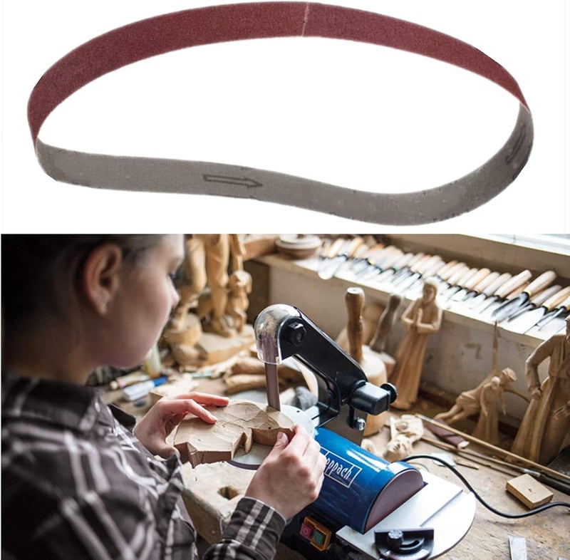 POTUINOM 15 Pack 1x30 Inch Sanding Belts - Aluminum Oxide Sandpaper Include 3 Each of 80 120 150 240 400 Grit Sander Belt for Sanding Metal/Wood/Knife Sharpening - Image 5