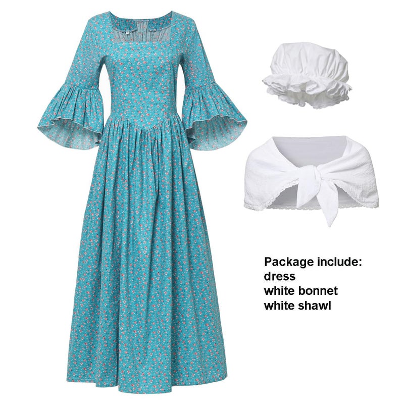GRACEART Pioneer Woman Costume Colonial Prairie Dress for Women 100% Cotton - Image 4