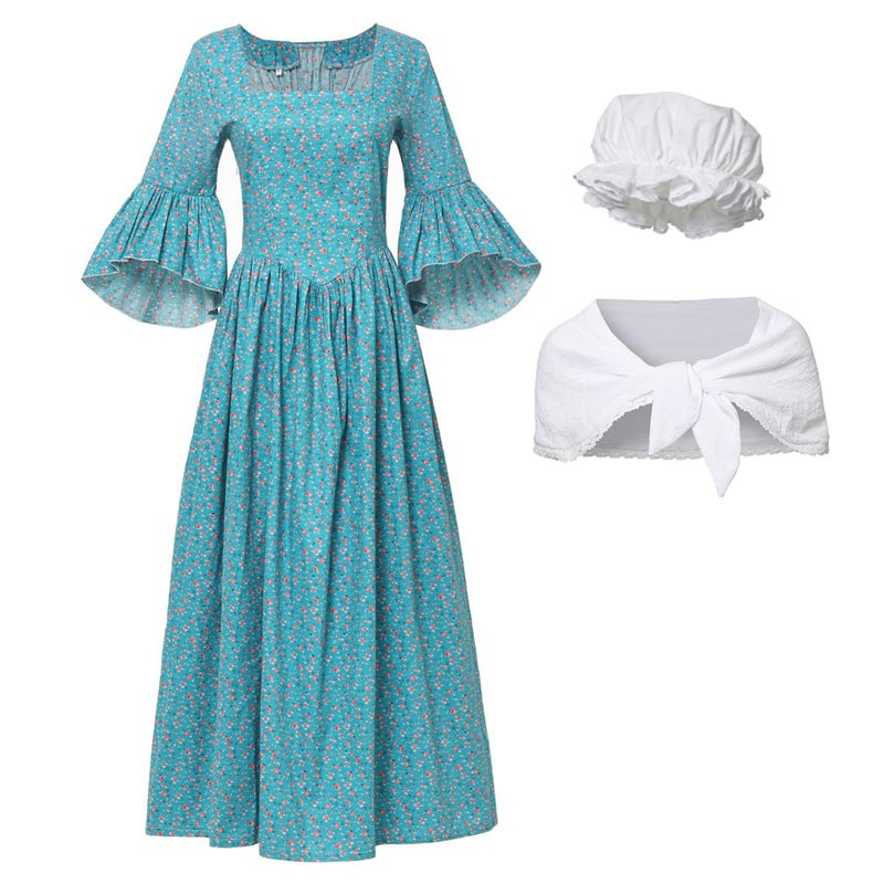 GRACEART Pioneer Woman Costume Colonial Prairie Dress for Women 100% Cotton - Image 1