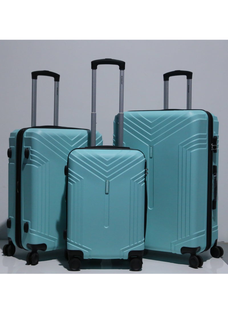 STARLIFE 3 Piece ABS Hard side Trolley Luggage Set Spinner Wheels with Number Lock 