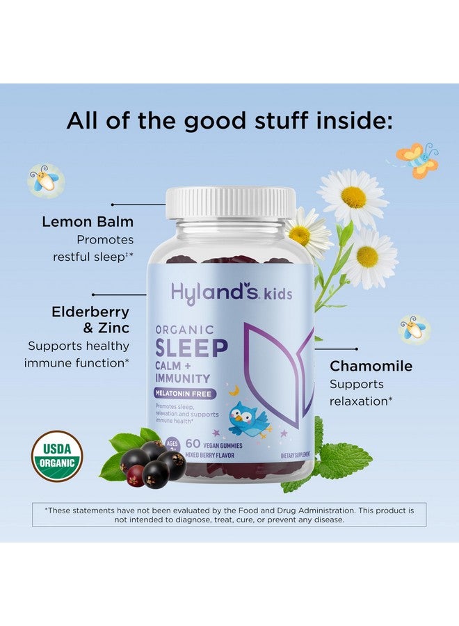 Hyland's Kids - Melatonin Free Organic Sleep Aid Gummies with Calm & Immune Support - with Chamomile, Elderberry & Passion Flower, Helps with Sleeplessness & Restlessness, 60 Vegan Gummies - Image 2