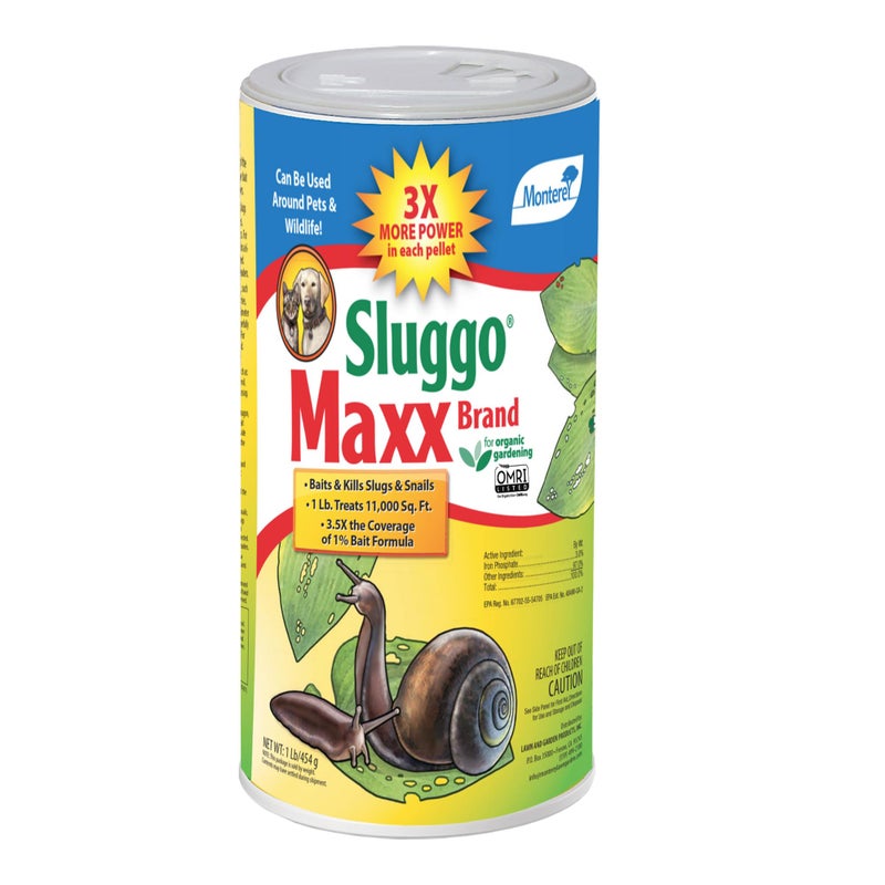 Monterey - Sluggo Maxx - Organic Gardening Slug and Snail Killer for Garden - Pet and Wildlife Friendly Iron Phosphate - 1 Pound - Image 1