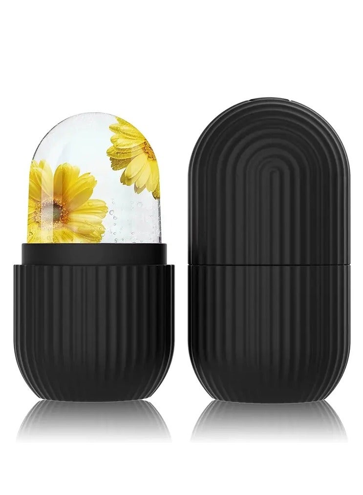 ORiTi Silicone Ice Face Roller Contour and Shrink Pores Remove DarkCircles and Massage Skin - Black - Image 1