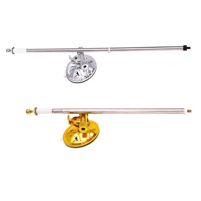 Golden Suction Cup Universal Car Flag Mount Stainless Steel Telescoping Flagpole No Drill - Image 4