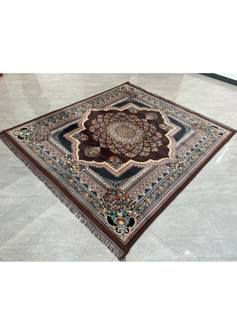 ستارجولد سجادة فاخرة محمولة، نسيج بوليستر فاخر عالي الجودة، قابلة للطي، سجاد بتصميم زهور، للاستخدام اليومي والسفر 180 × 200 سم