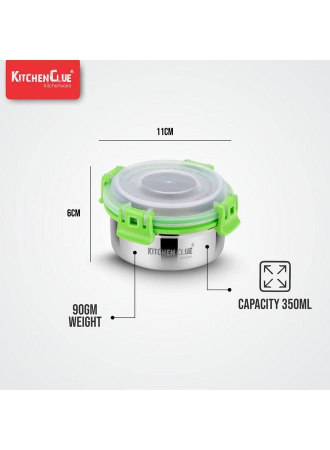 KITCHEN CLUE Stainless Steel Airtight & Leak-Proof Lock N Lock Lunch/Tiffin Box For Office School I 10 Pcs Lunch Container I 350 ML Each I 11cm*5cm I Bpa Free Use for kids & adults - Image 4