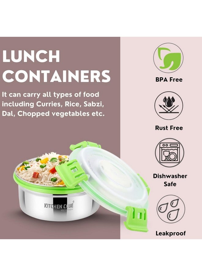 KITCHEN CLUE Stainless Steel Airtight & Leak-Proof Lock N Lock Lunch/Tiffin Box For Office School I 10 Pcs Lunch Container I 350 ML Each I 11cm*5cm I Bpa Free Use for kids & adults - Image 5