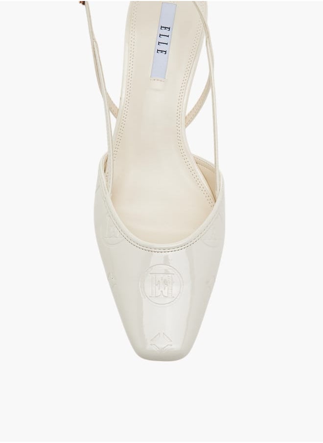 ELLE Women's Square Toe Shoes with Buckle Closure and Kitten Heels  - Image 4