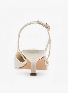 ELLE Women's Square Toe Shoes with Buckle Closure and Kitten Heels  - Image 5