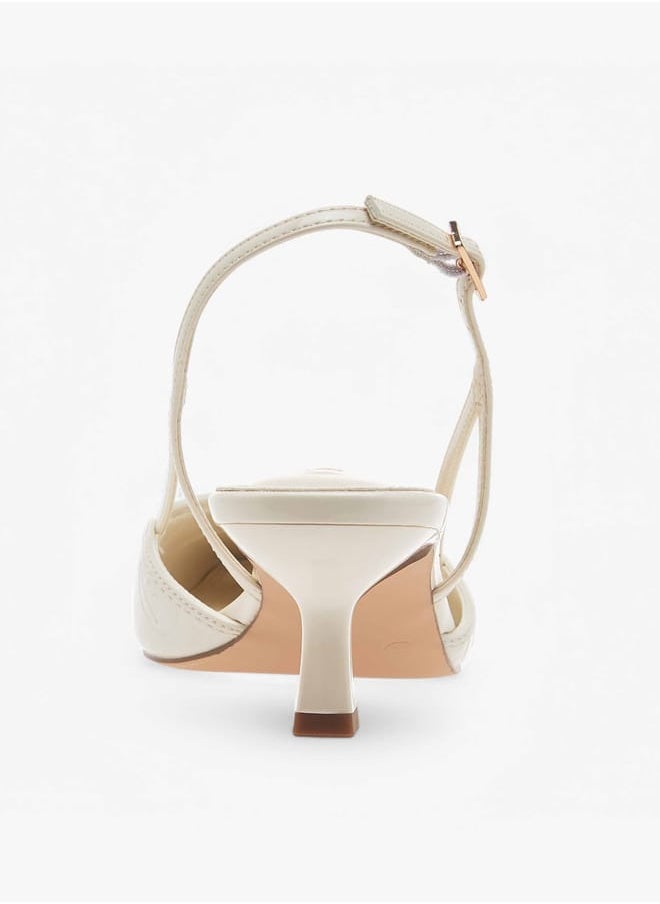 ELLE Women's Square Toe Shoes with Buckle Closure and Kitten Heels  - Image 5