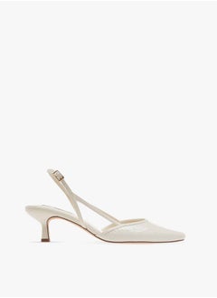 ELLE Women's Square Toe Shoes with Buckle Closure and Kitten Heels  - Image 3