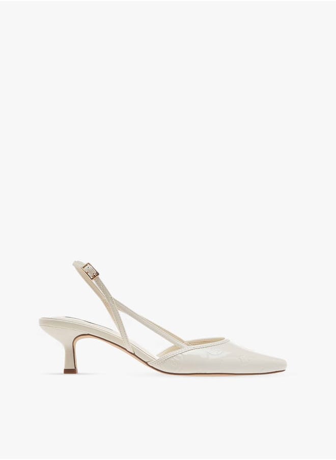 ELLE Women's Square Toe Shoes with Buckle Closure and Kitten Heels  - Image 3