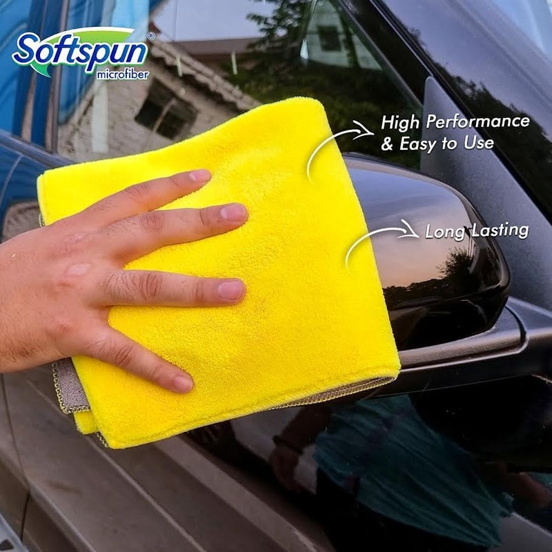 SOFTSPUN 900 GSM, Microfiber Double Layered Cloth 40x60 Cms 2 Piece Towel Set, Extra Thick Microfiber Cleaning Cloths Perfect for Bike, Auto, Cars Both Interior and Exterior.…… - Image 3