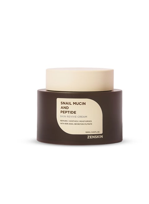 ZENSKIN Snail Mucin and Peptide Skin Revive Cream | Deep Hydration, Anti-Aging Firming Moisturizer with 90% Snail Mucin & 5 Peptides for Smooth, Youthful, Radiant Skin, 100ml