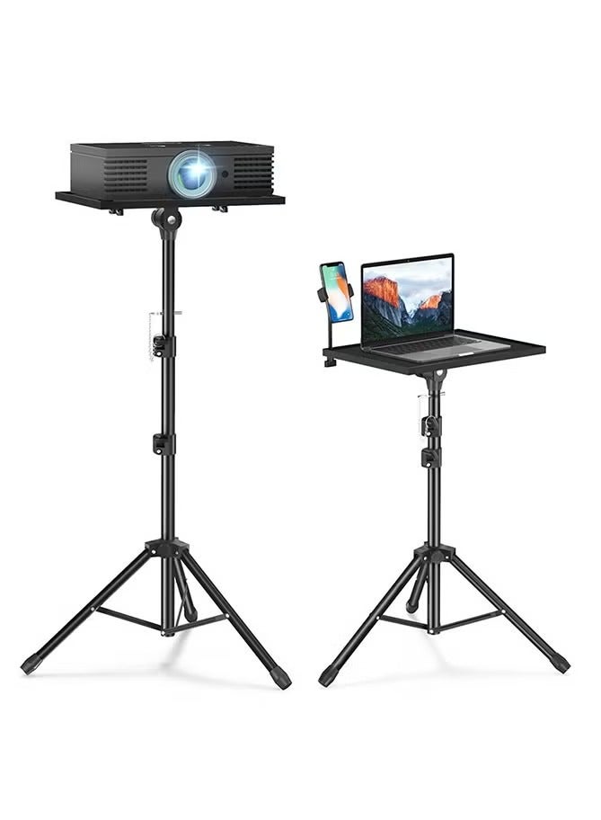 MIGOFAST Adjustable Projector Stand Tripod Laptop Tripod with Phone Holder Adjustable Laptop Floor Stand for Home Stage Studio - Image 1