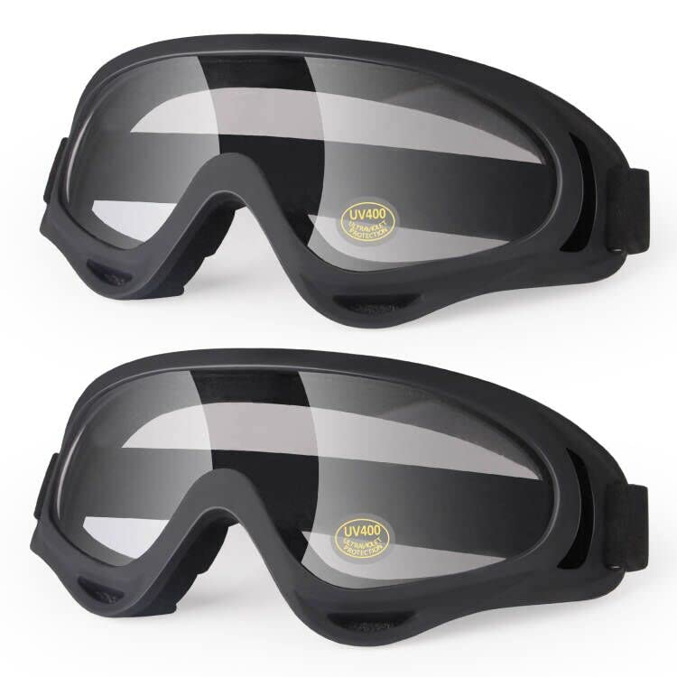 LMAVAG Clear Dirt Bike ATV Goggles Motorcycle Motocross Bike Riding UTV Off road Skiing Goggles Protective Eyewear Anti-Fog Dustproof Impact-Resistant Kids Youth Adult 2Pack/Clear - Image 1
