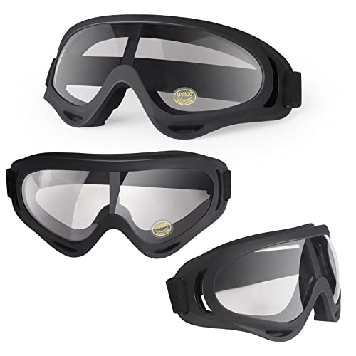 LMAVAG Clear Dirt Bike ATV Goggles Motorcycle Motocross Bike Riding UTV Off road Skiing Goggles Protective Eyewear Anti-Fog Dustproof Impact-Resistant Kids Youth Adult 2Pack/Clear - Image 4