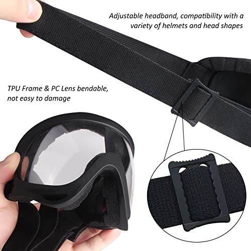 LMAVAG Clear Dirt Bike ATV Goggles Motorcycle Motocross Bike Riding UTV Off road Skiing Goggles Protective Eyewear Anti-Fog Dustproof Impact-Resistant Kids Youth Adult 2Pack/Clear - Image 5