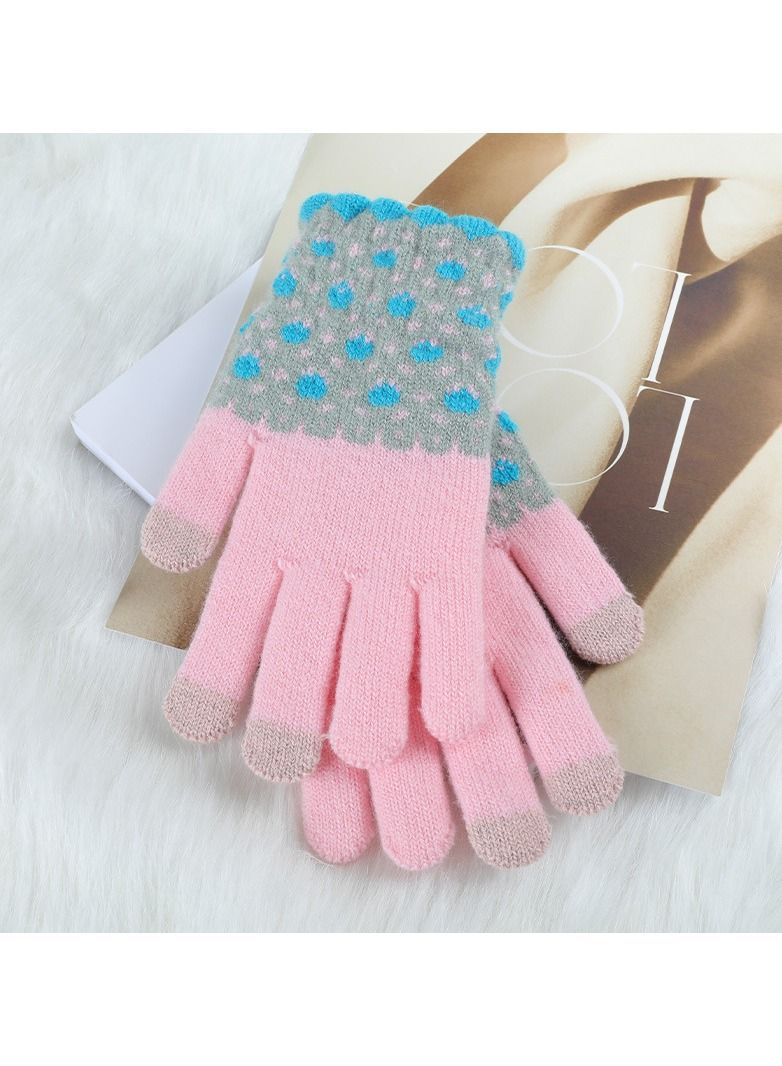 Golovejoy Women's Warm Plush Windproof And Cold Proof Lovely Gloves 