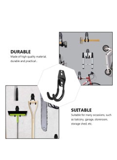 KASTWAVE 2pcs Garage Storage Hook Wall Mount Utility Hanger Bike Wall Mount Rack Horizontal Metal Adjustable Bicycle Holder Flip Up Bicycle Hook Organizing Ladder Bike Hoses  - Image 5